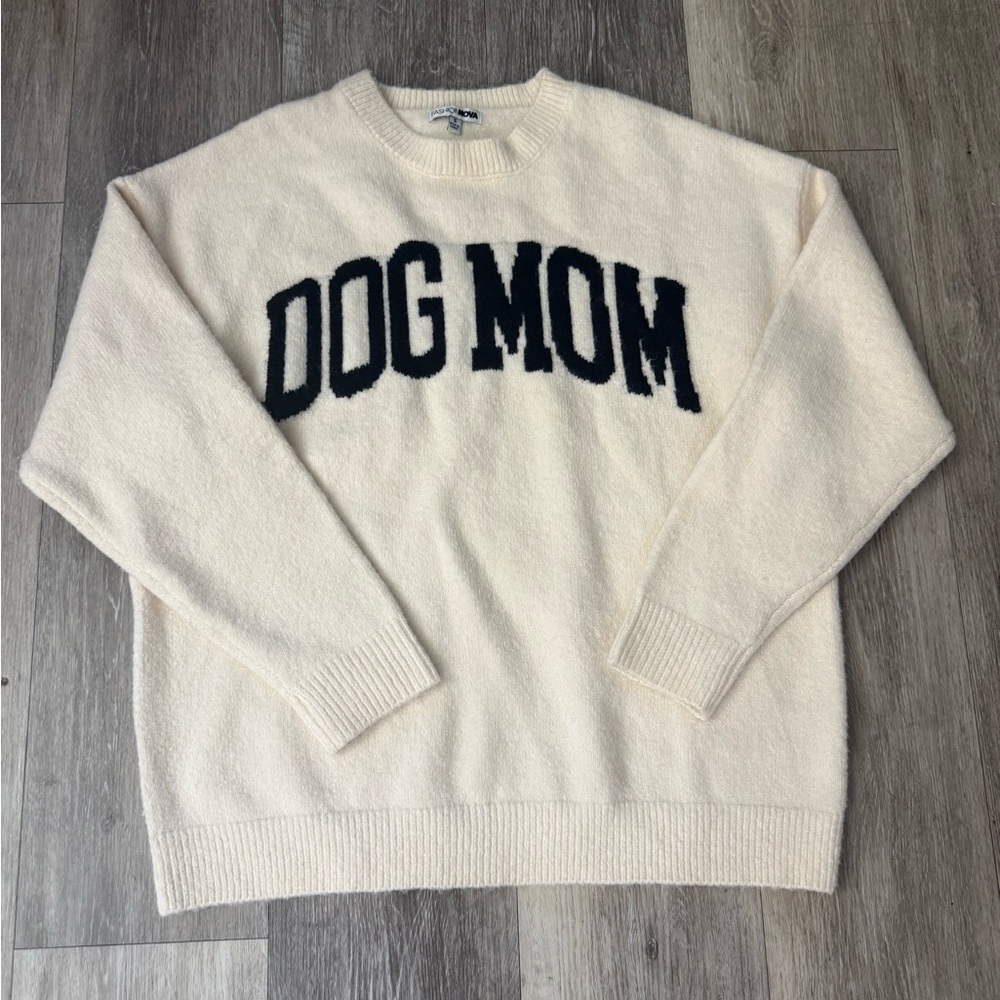 Cream “Dog Mom” Sweater